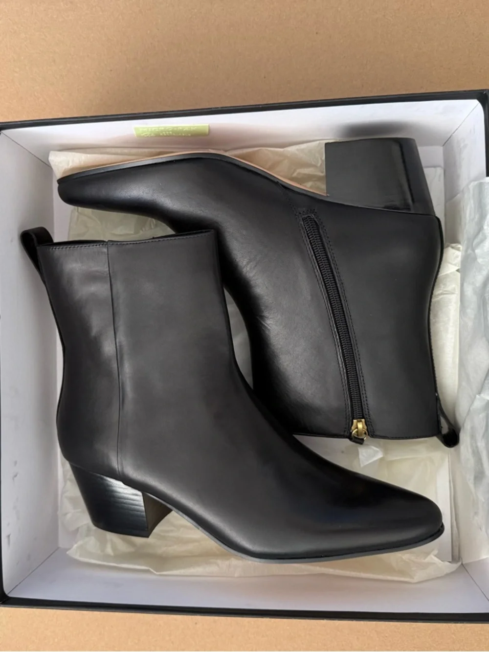 J. Crew Black Leather western Boots size 9 new in box - Picture 3 of 10